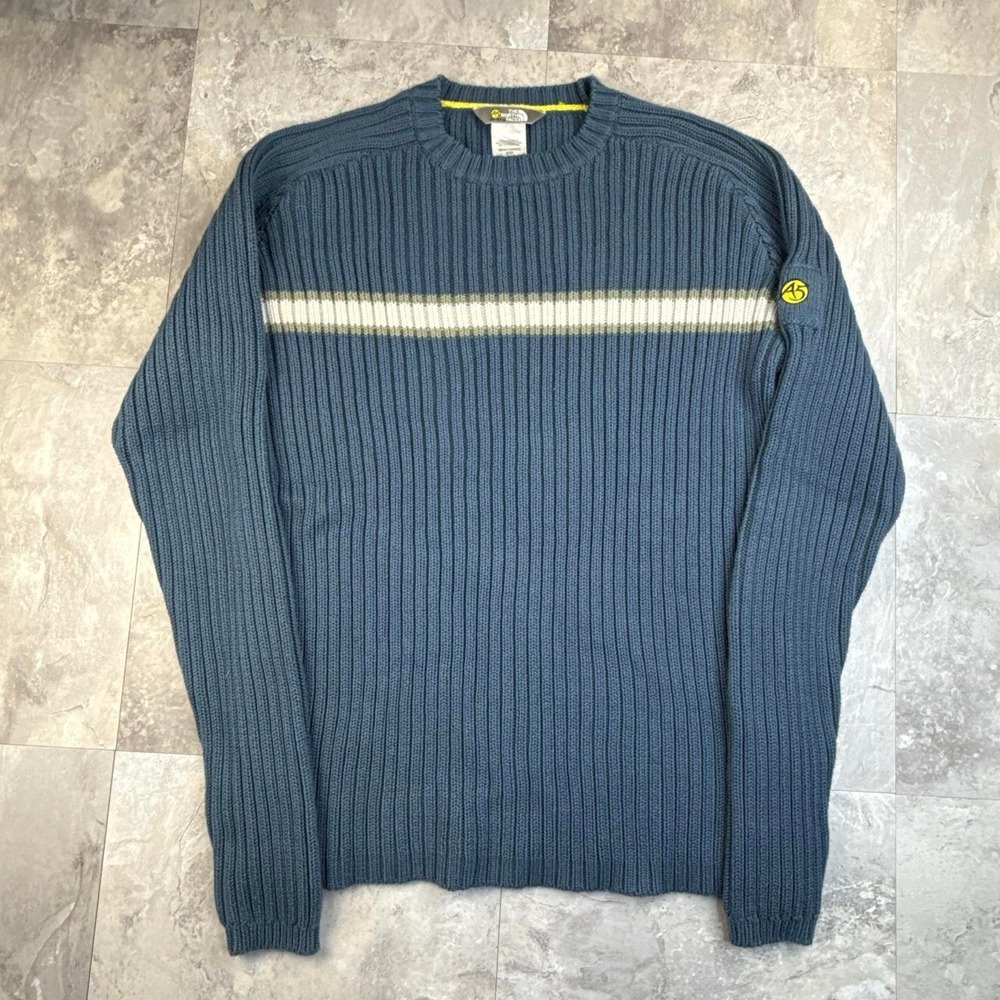 Vintage Blue The North Face A5 Series Striped Knit Sweater Medium